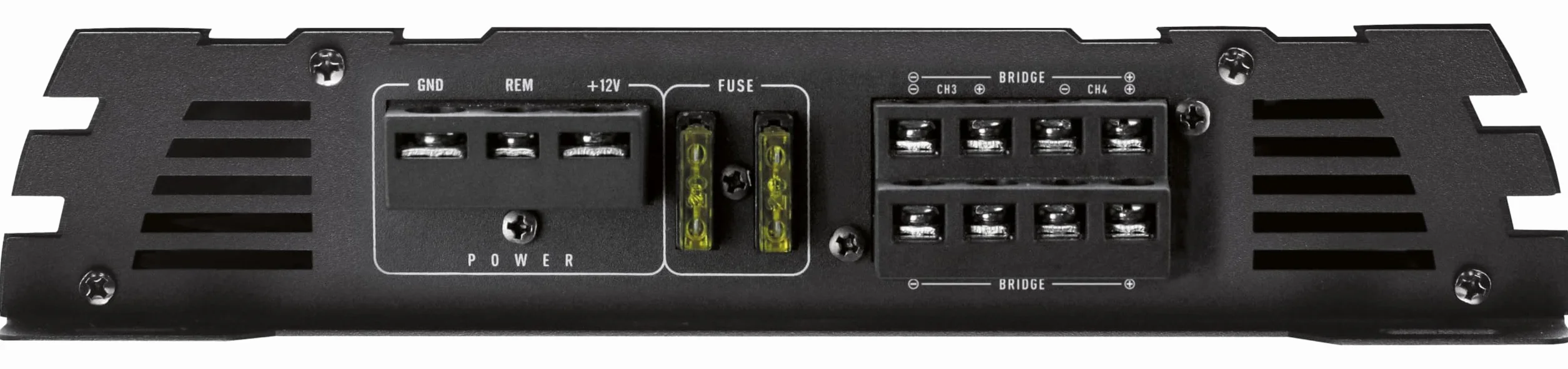 Crunch GPX-1000.4 4-Kanal Auto-Verstärker – Class A/B Endstufe mit 4x125W RMS @2 Ohm, 2x250W gebrückt @4 Ohm – Bass Boost, HPF/LPF Filter, Cinch, 12V Car Hifi Amplifier