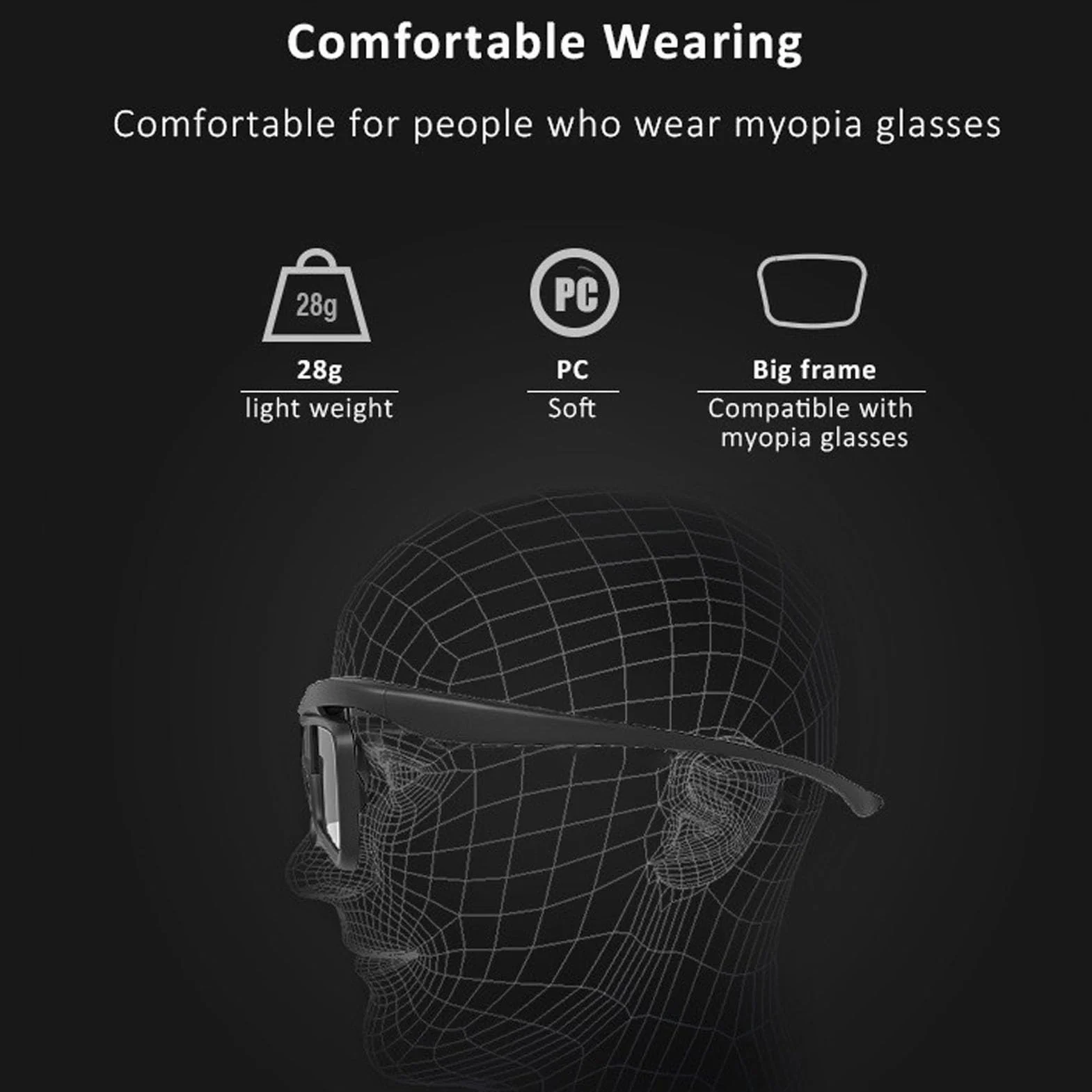 DLP Link 3D-Brille, Wiederaufladbare Active-Shutter-Brille, Kompatibilität mit Active-Shutter-Technologie, für 2500 3000 Pro 3500 Pro