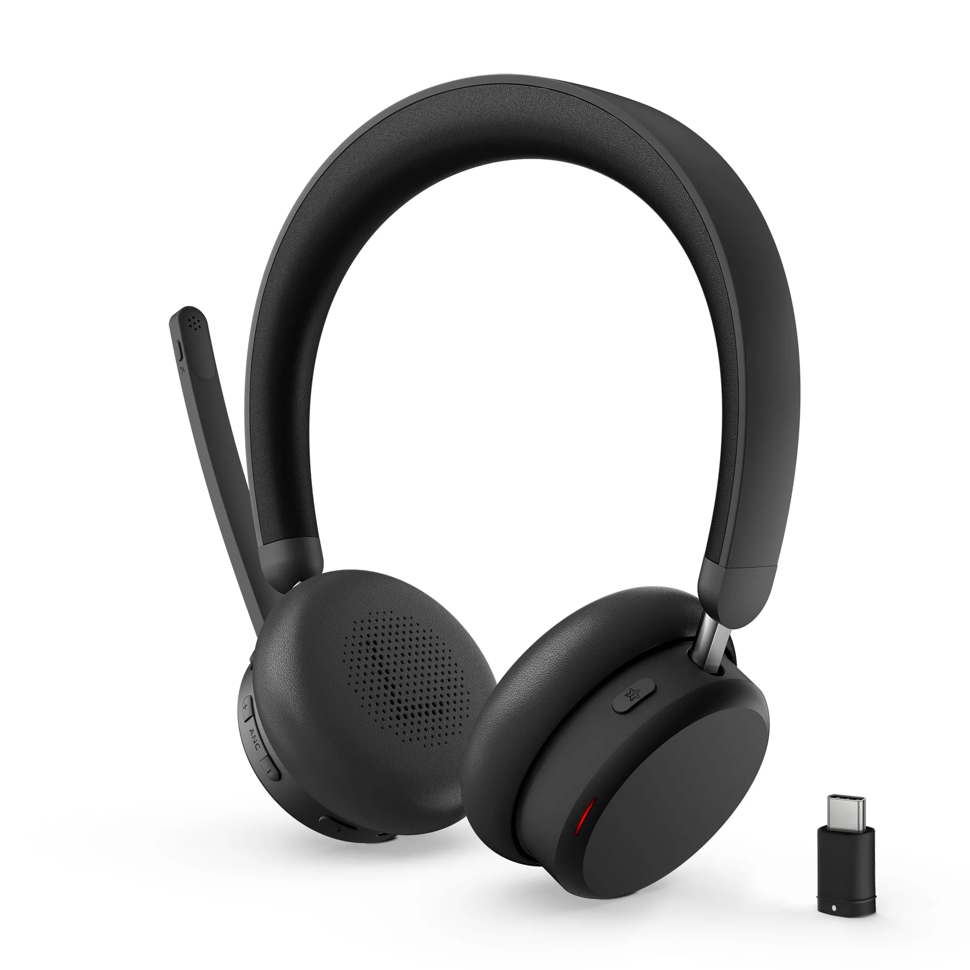 Lenovo 6550 - Headset - On-Ear - Bluetooth - kabellos - aktive Rauschunterdrückung - Schwarz - Zertifiziert für Microsoft Teams