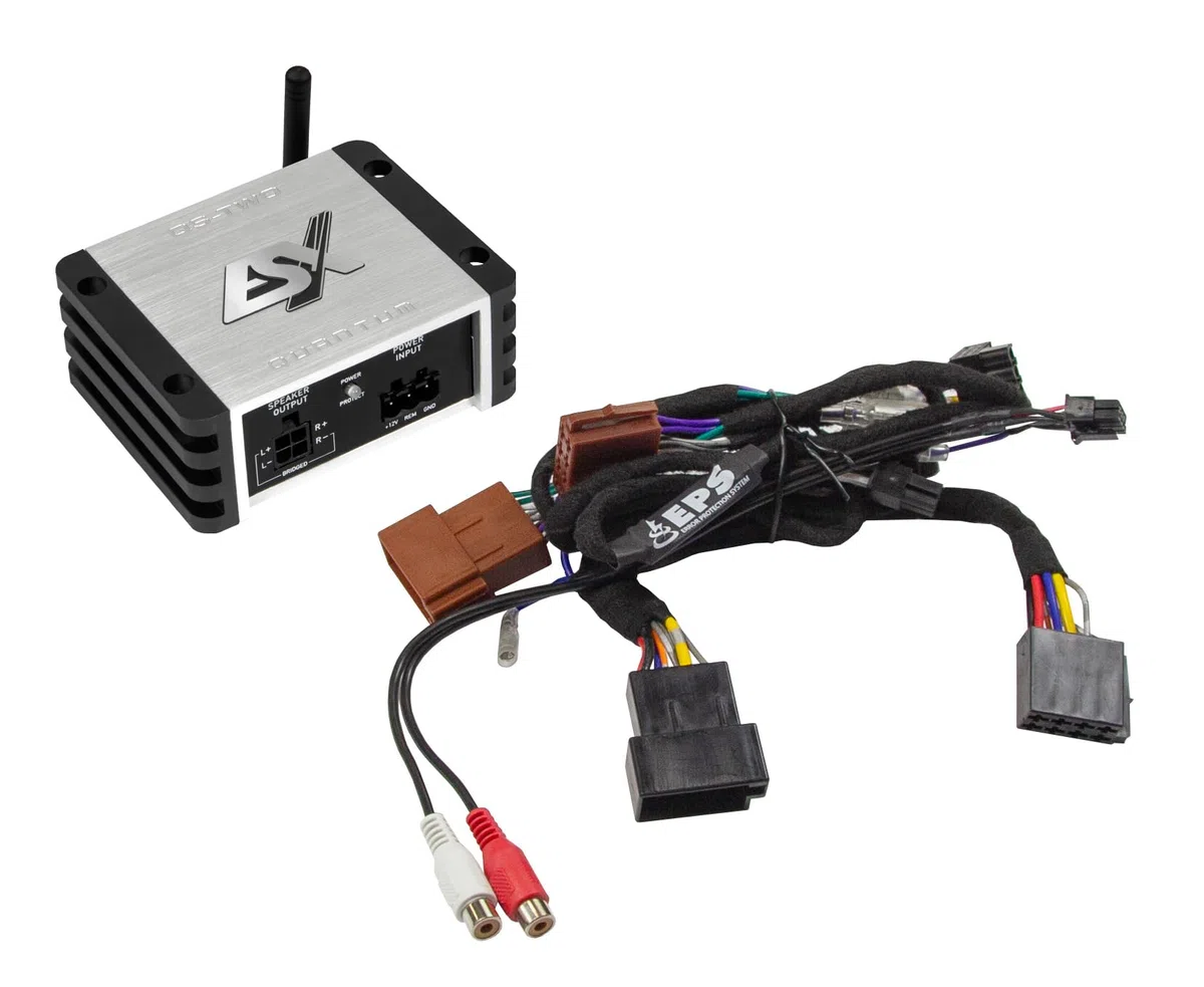 ESX Quantum QS-Two-BT-ISO | 2-Kanal Class D Mini-Verstärker mit integriertem Bluetooth für Audiostreaming |190 W RMS | ISO-Anschluss | Quantum-Serie