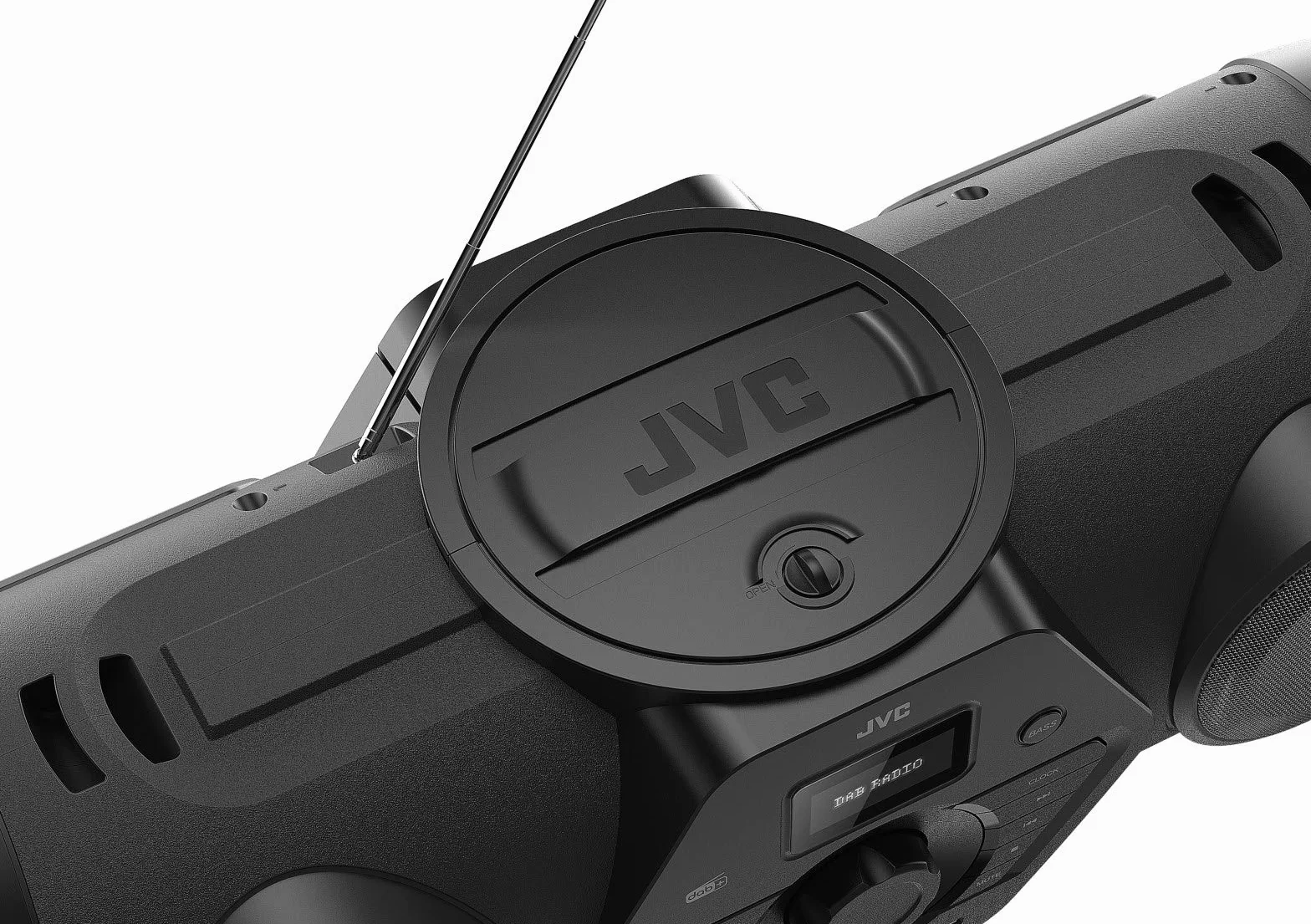 JVC Boomblaster RV-NB300DAB, 2 x 30 Watt, DAB+, UKW, Bluetooth, CD, USB, Line-In, Gitarren- & Mikrofoneingang, Fernbedienung