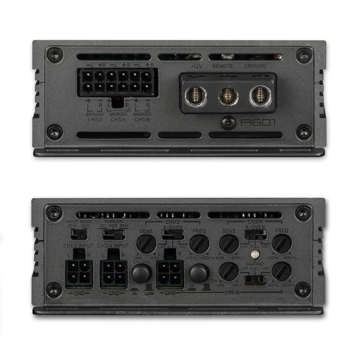 AXTON A601: Leistungsstarker 6-Kanal Verstärker fürs Auto, 6 x 100 Watt, Class-D Digital Endstufe mit High-Level Eingängen, geeignet für Fahrzeuge mit Start/Stopp Automatik