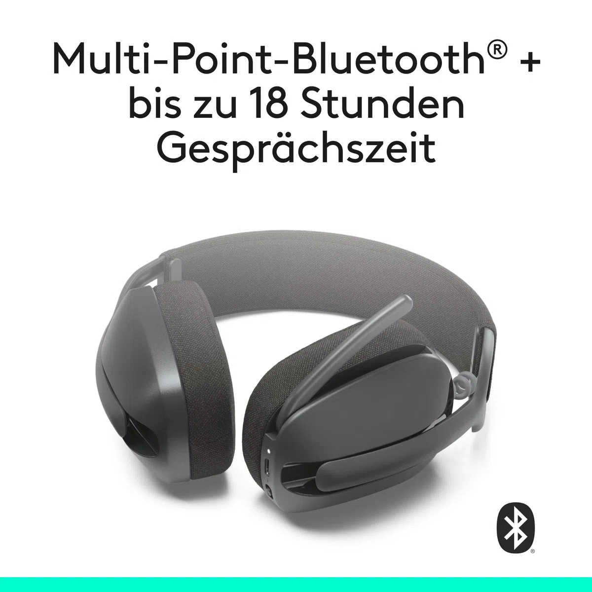 Logitech Zone Vibe 100 Leichte, kabellose Over-Ear-Kopfhörer mit geräuschunterdrückendem Mikrofon, Multipoint Bluetooth-Headset, Funktioniert mit Teams, Google Meet, Zoom, Mac/PC - Graphit