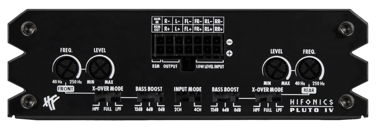 HiFonics PLUTO 4 | ultra-kompakte, digitale 4-Kanal MICRO Endstufe, Class D Amp mit 4 x 95 Watt RMS