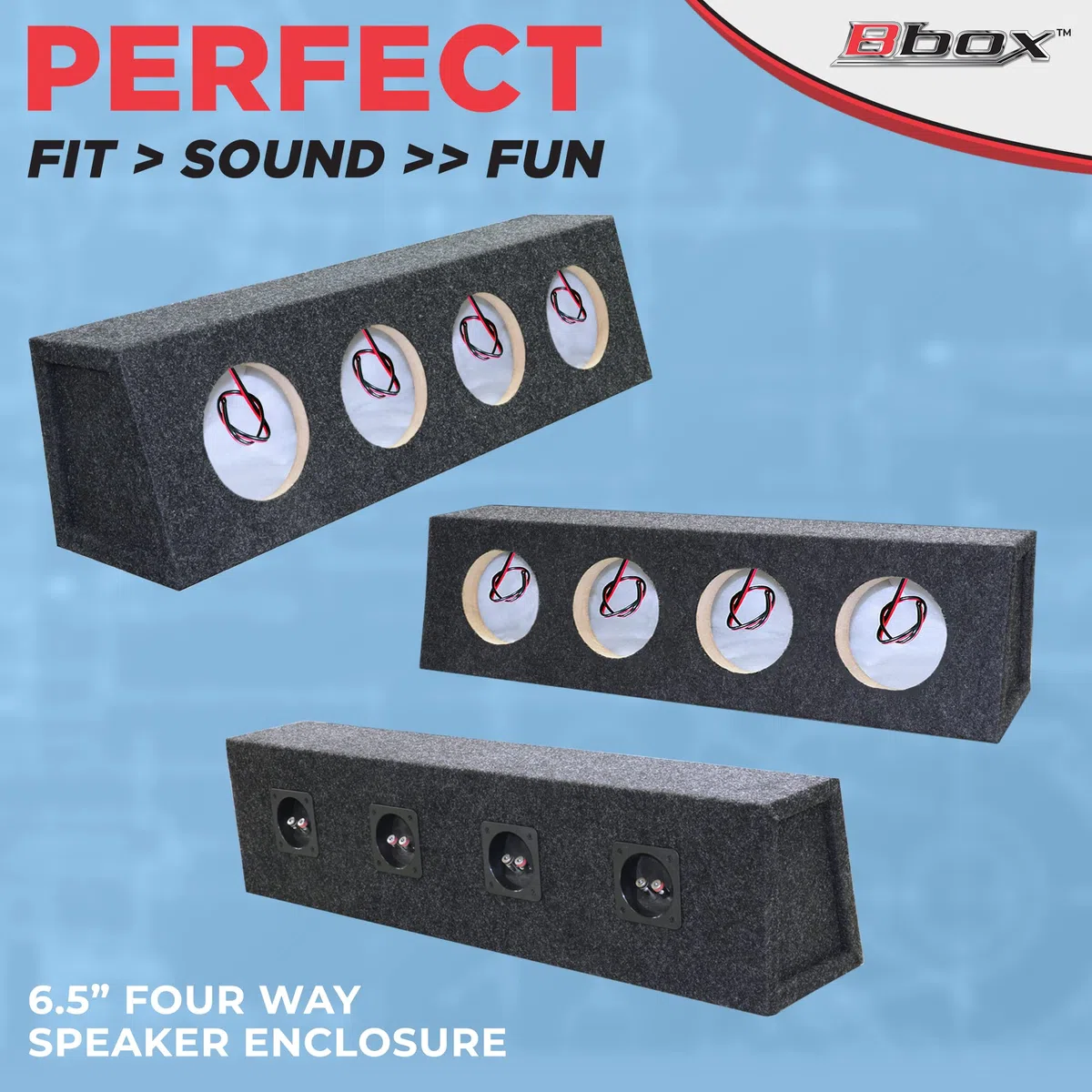Atrend Pro Series SC6.5 4-Wege-Quad, 16,5 cm, keilförmiges Lautsprechergehäuse, entworfen und entwickelt in den USA mit dem neuesten computerautomatisierten Design, damit Sie die Musik bewegen können