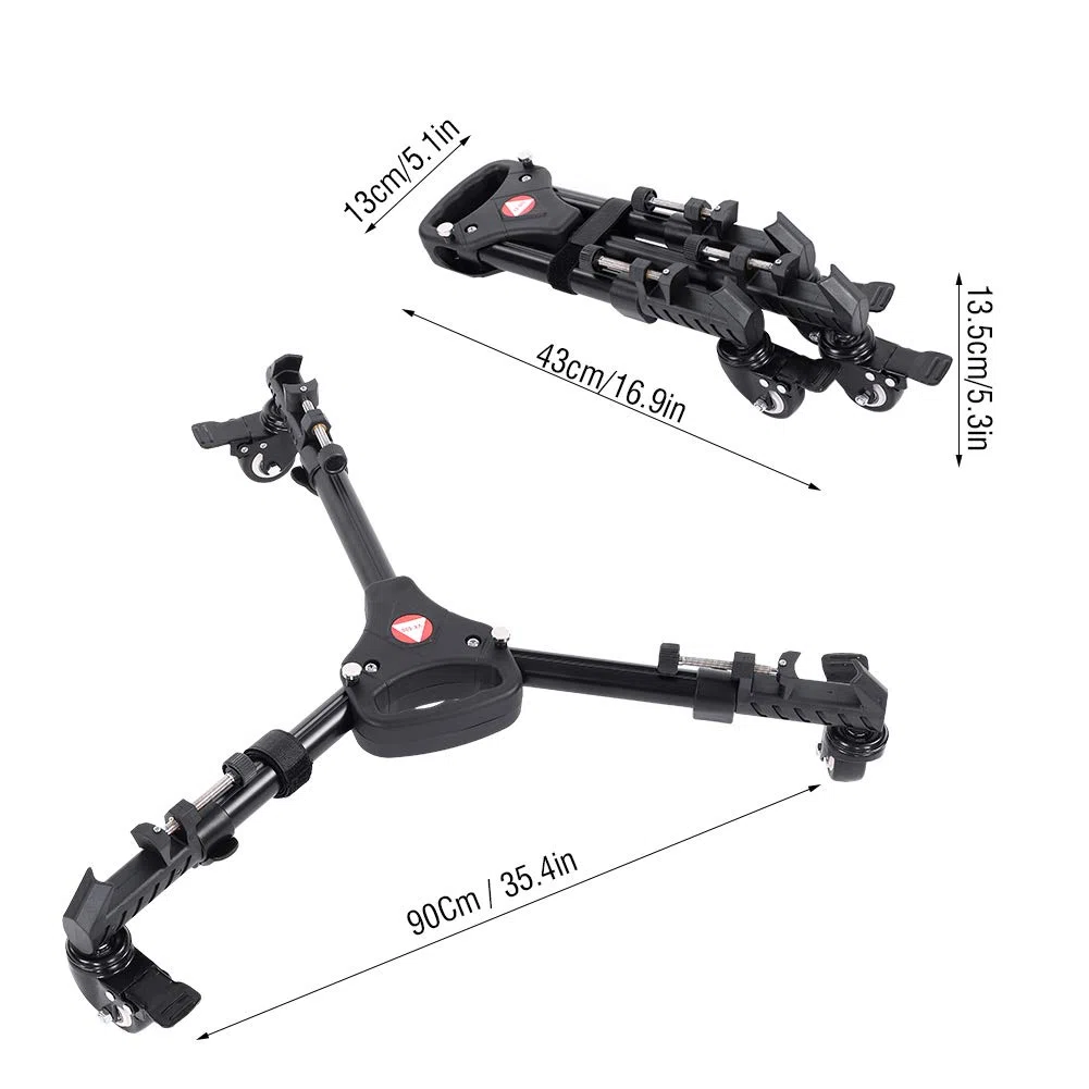 VX-600 Heavy Duty Stativ Dolly Verstellbare Beinhalterungen Kompatibel mit DSLR-Kamera Camcorder