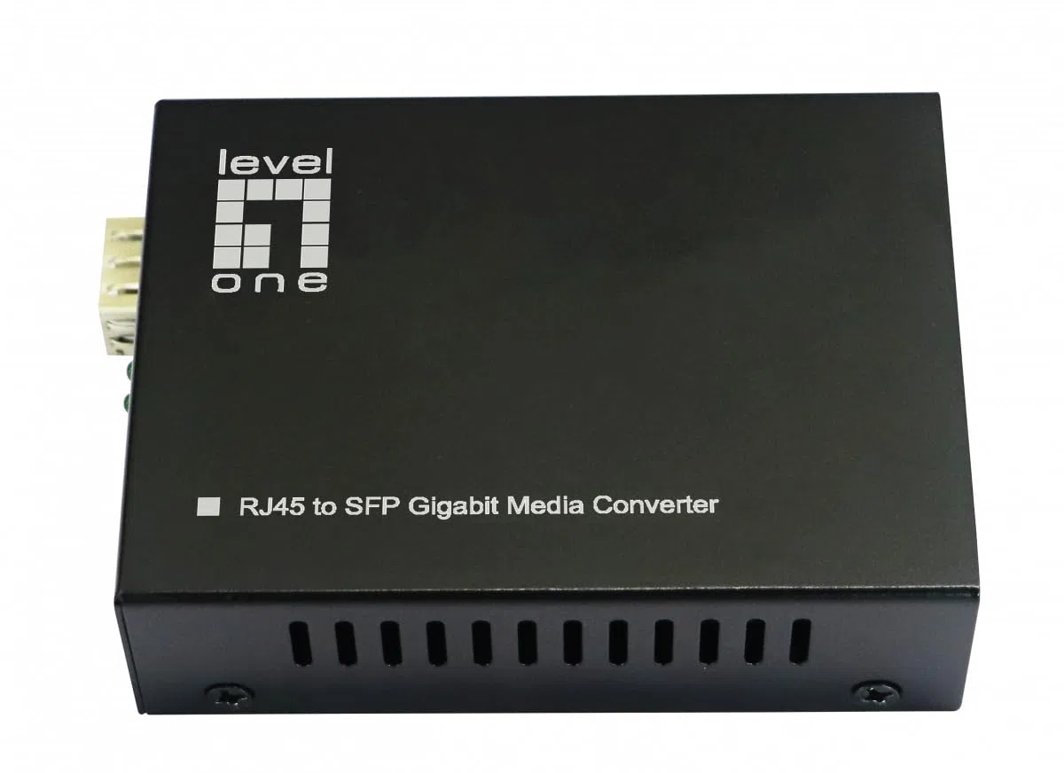 LevelOne GVT-2015 RJ45-zu-SFP-Gigabit-Medienkonverter, 802.3bt 60 W PoE PSE