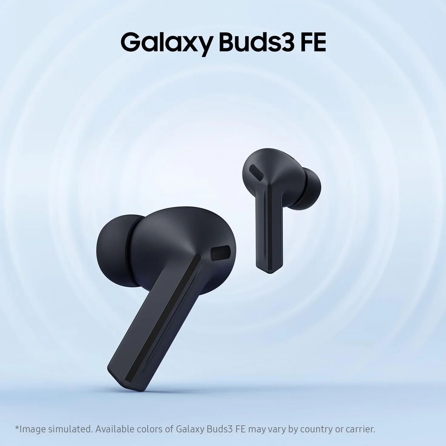 Samsung Galaxy Buds3 FE (2025, CAD-Version & Garantie) – Schwarz, Bluetooth-Ohrhörer mit KI-Echtzeit-Live-Übersetzung, automatisches Pairing und Umschalten, Schweiß- und Wasserbeständigkeit, Find My