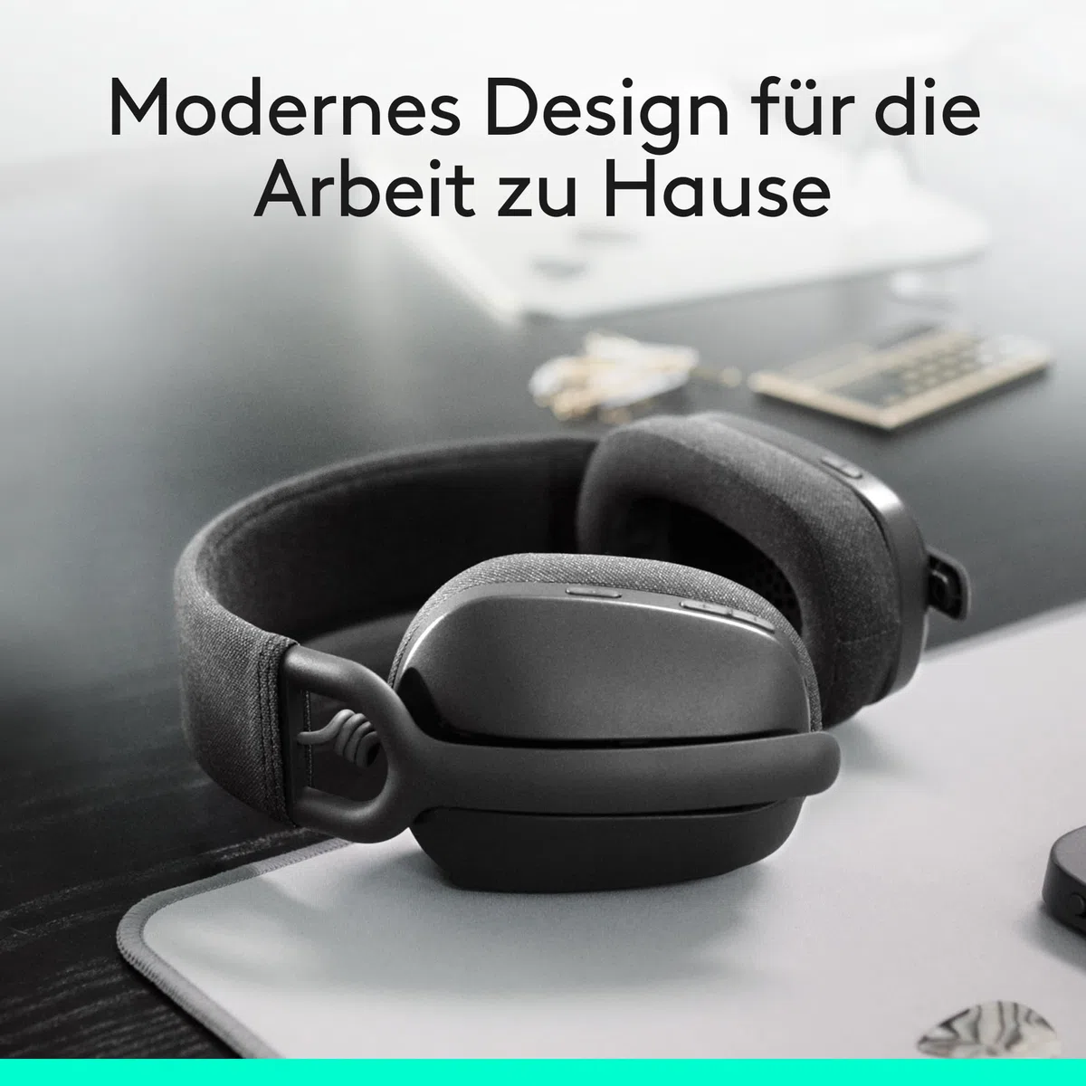 Logitech Zone Vibe 100 Leichte, kabellose Over-Ear-Kopfhörer mit geräuschunterdrückendem Mikrofon, Multipoint Bluetooth-Headset, Funktioniert mit Teams, Google Meet, Zoom, Mac/PC - Graphit