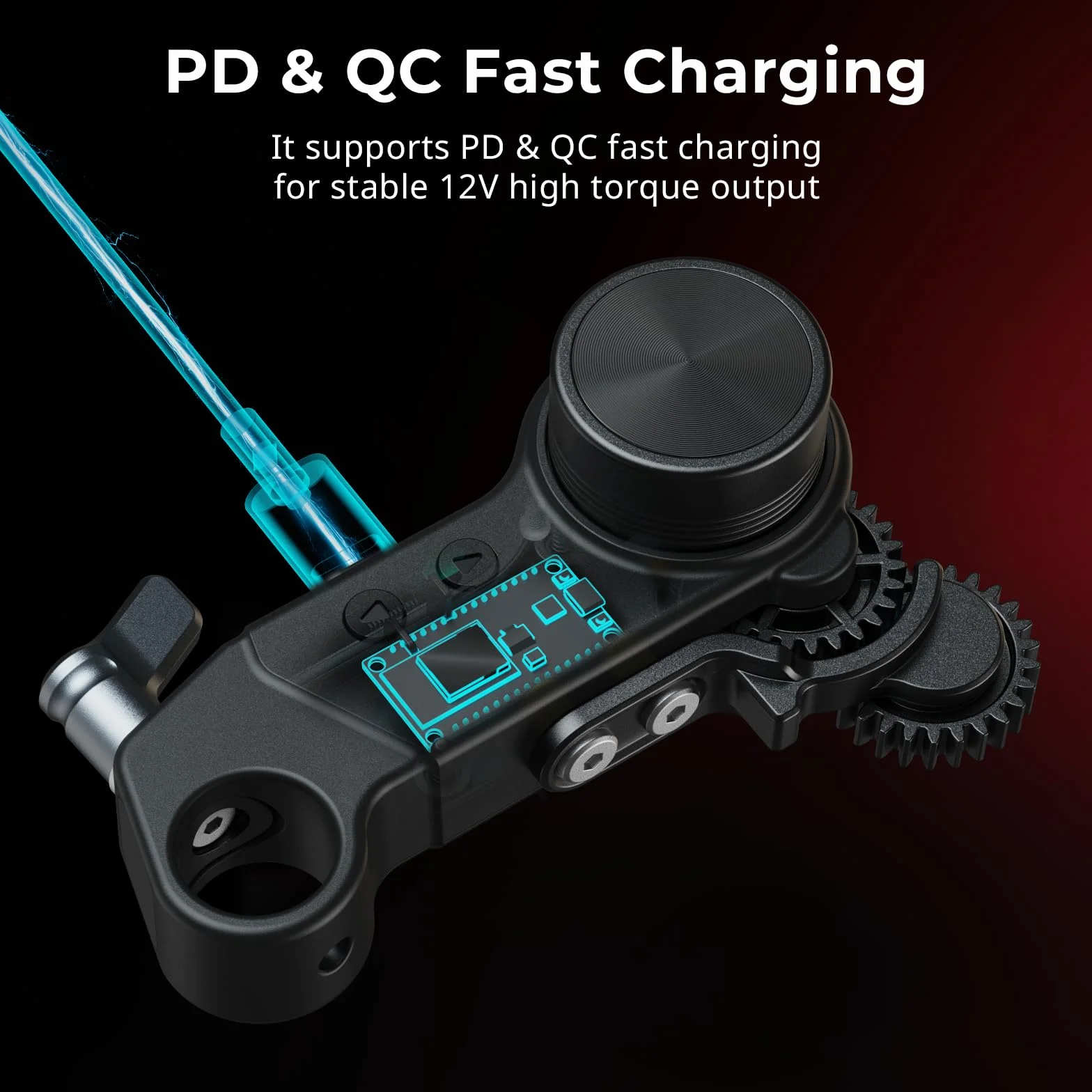 SMALLRIG Wireless Receiver Motor, 4,3 kgf.cm Spitzendrehmoment, unterstützt PD- und QC-Schnellladen, geringe Latenz und präzise Steuerung Design, für DSLR- und Cine-Objektive – 4297