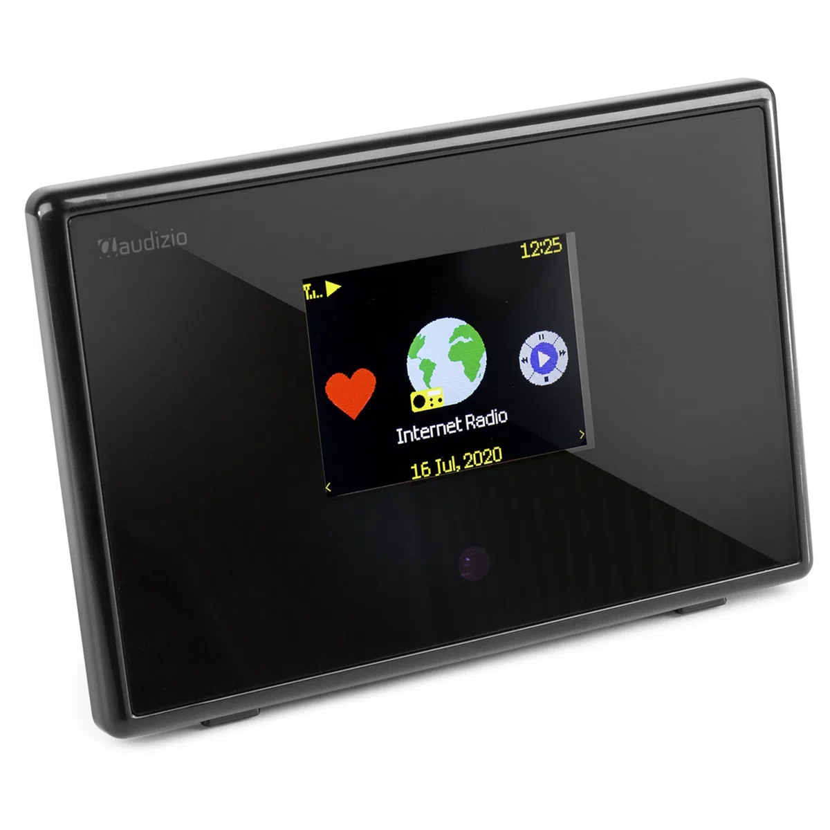 Audizio Turin Internetradio Adapter WLAN & Bluetooth - WLAN Radio Tuner für Stereoanlage & Aktivboxen - Internet Radio Receiver - 2,4" Farbdisplay, Line-Out, Wecker & Fernbedienung - Schwarz