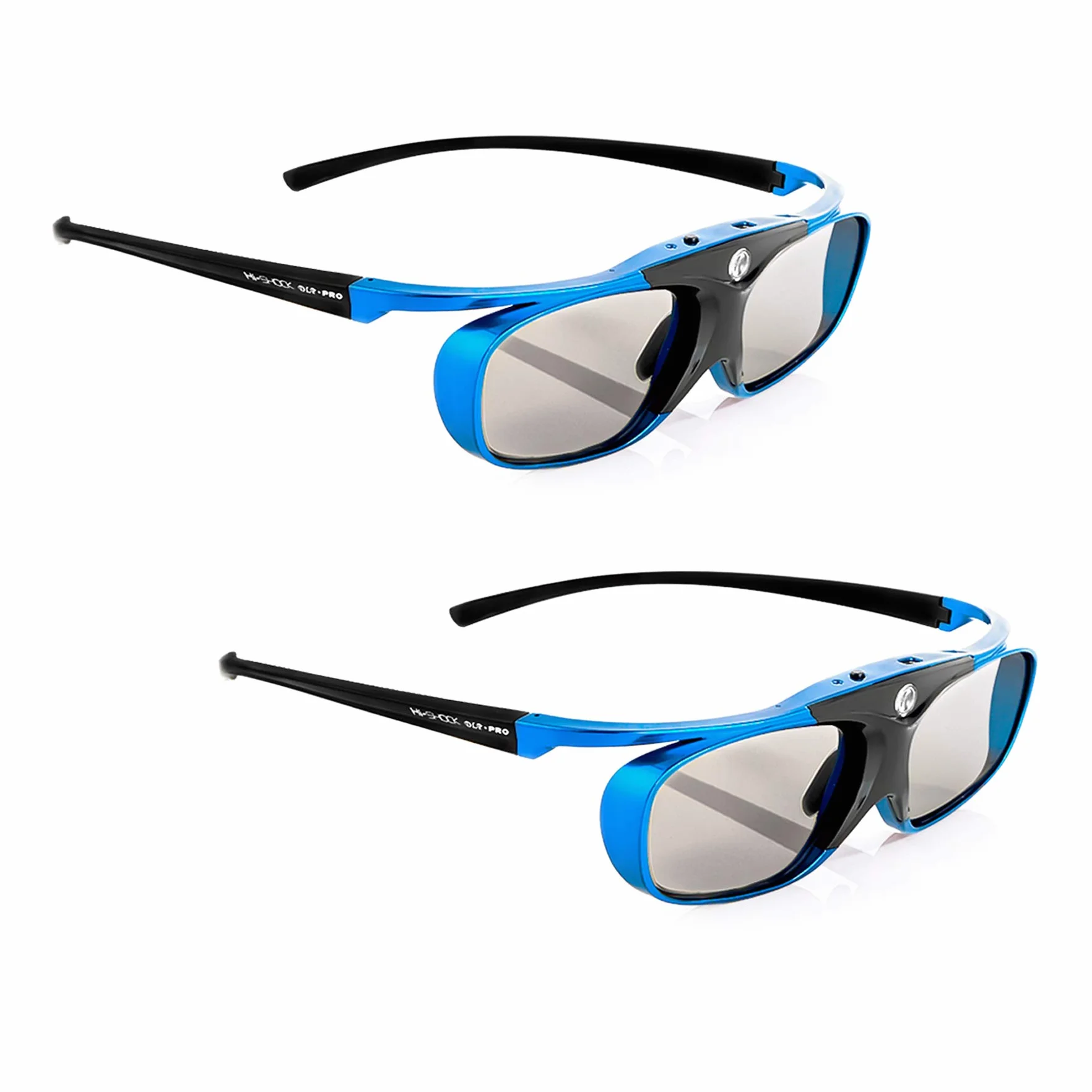 2X Hi-Shock Blue Heaven DLP-LINK 3D Brille für DLP 3D Beamer/Projektor - Kompatibel mit Optoma, LG, Viewsonic, Vivitec, Acer, BenQ 96-200 Hz - akku - wiederaufladbar