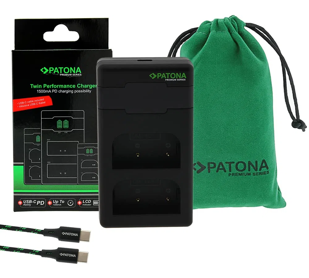 PATONA 2X Protect BLX-1 Akku 2600mAh + USB-C PD Dual-Ladegerät – Ersatz für Olympus BLX-1 – kompatibel mit OM System OM-1 OM-1 Mark II OM-3 – feuerhemmend mit NTC-Sensor