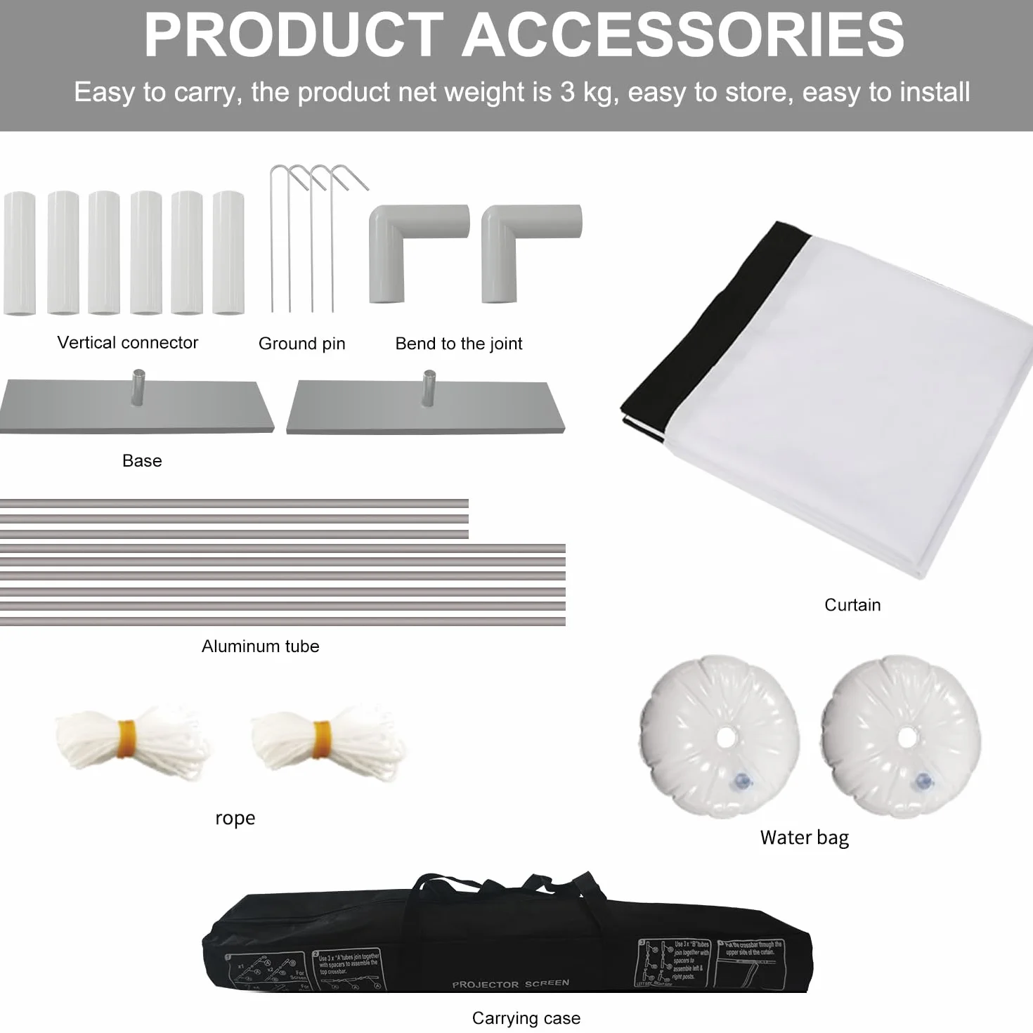 Projektion Leinwand mit Stand 100 Zoll HD 4K Outdoor Indoor Projector Screen Schnelles Falten Tragbare Filmleinwand 16: 9 Full-Set-Tasche für Heimkino, Camping und Freizeitveranstaltungen