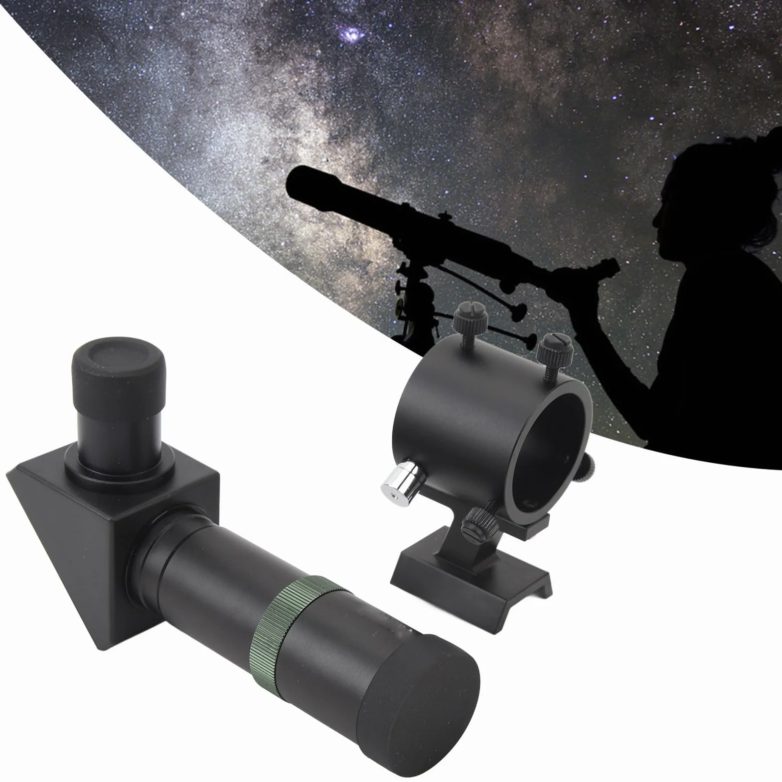 6X30 Sucherfernrohr für Astronomie Teleskope, Rechtwinkliger Optischer Sucher FMC Mehrschichtbeschichtung mit Fadenkreuz und Halterung, Rechtwinkliger Optischer Sucher mit