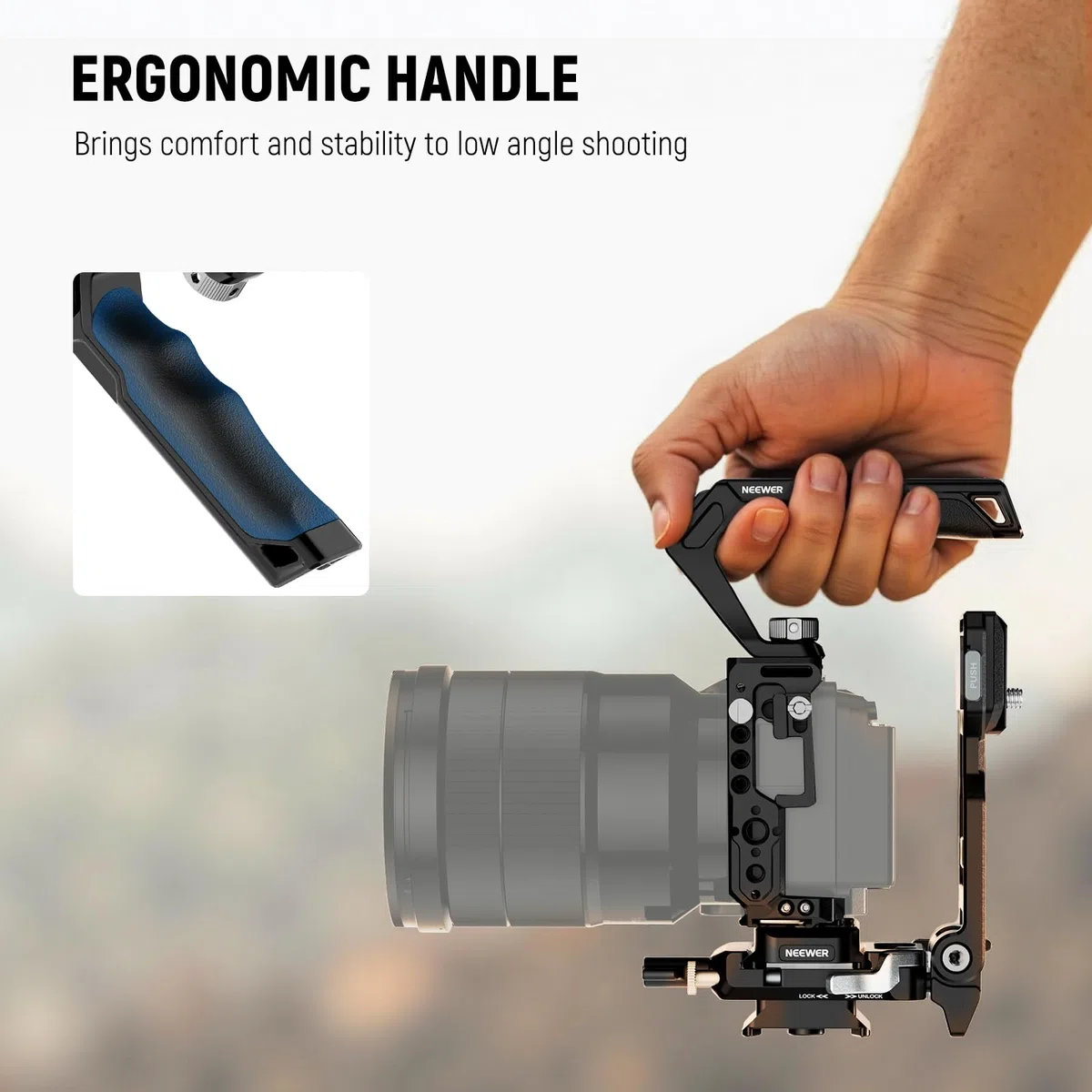 NEEWER CA011 FX3/FX30 Kamera Cage Set Kompatibel mit Sony FX3 FX30 DJI RS4 RS3 RS2, Video Rig Stabilizer mit CA007 Top Handle 3/8" Schraube für PS015 Pro Arca Type V Mount Battery Plate
