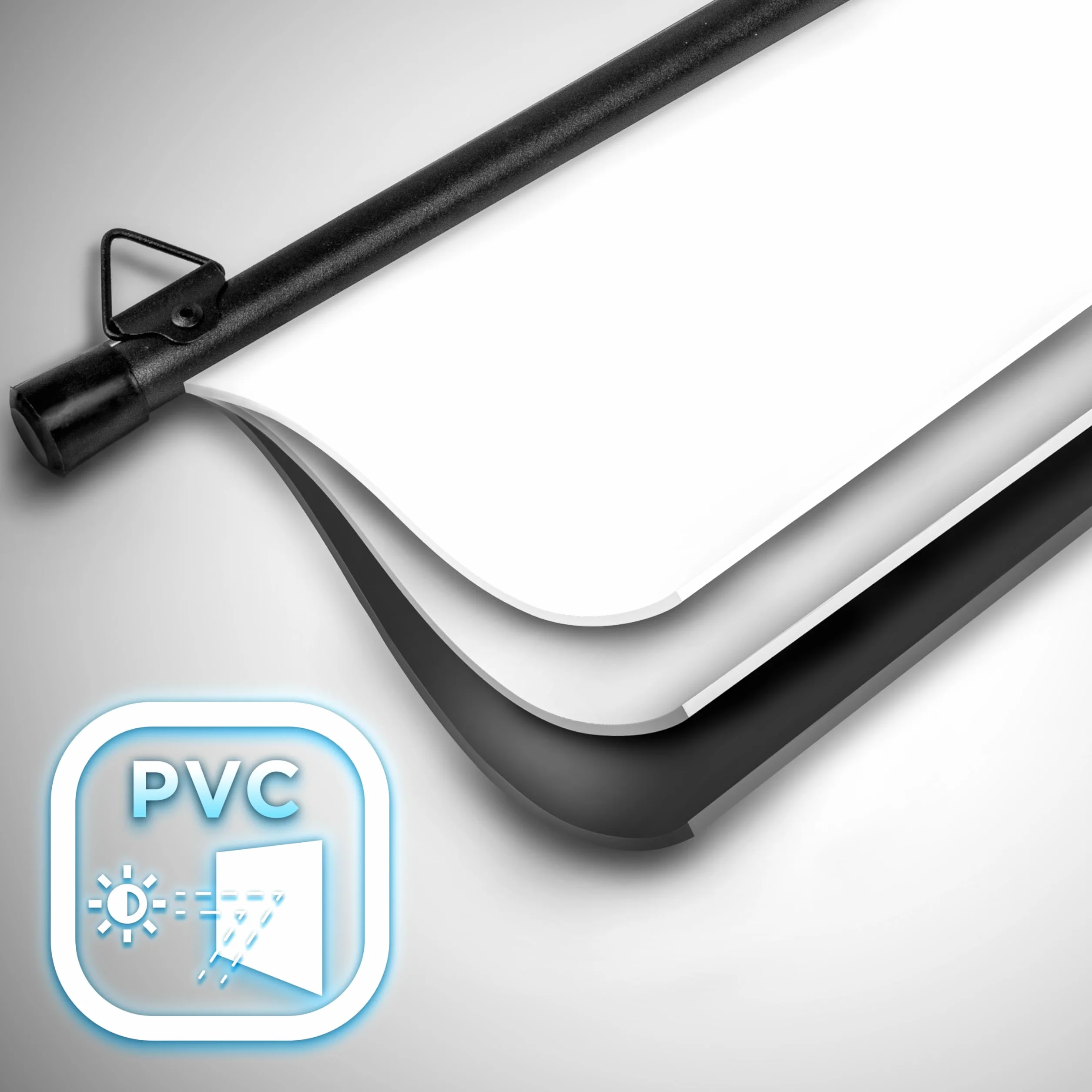 Duronic BPS40 Leinwand | 4:3 Hängeleinwand 40" Zoll 81 x 61 cm | Heimkino mit 4K Full HD 3D | Gain 1.0 | Projektionsleinwand für Wandmontage | Beamerleinwand für Büro Präsentationen, Schulen