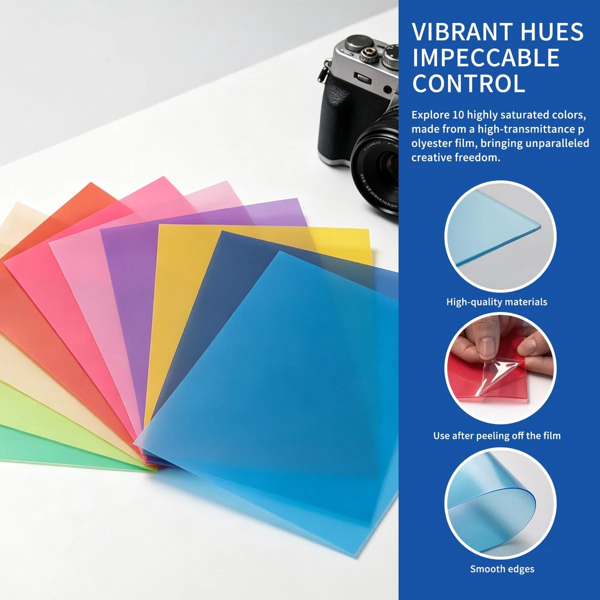 20 STK Farbkorrektur-Gel-Lichtfilter, Farbfolien Bunt Set, Transparente Farbkorrektur Folien, Transparentfolie für Scheinwerfer, Overlays, DIY Deko,29,7 x 21 cm,mit 4 STK rechtwinklige Eckenschützer