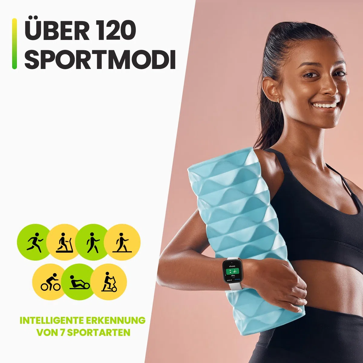 Amazfit Bip 5 Smartwatch mit Herzfrequenz, 1,91" Display, 120 Sportmodi, Bluetooth-Anruf, GPS, Alexa, SpO2-Monitor, 10 Tage Akkulaufzeit
