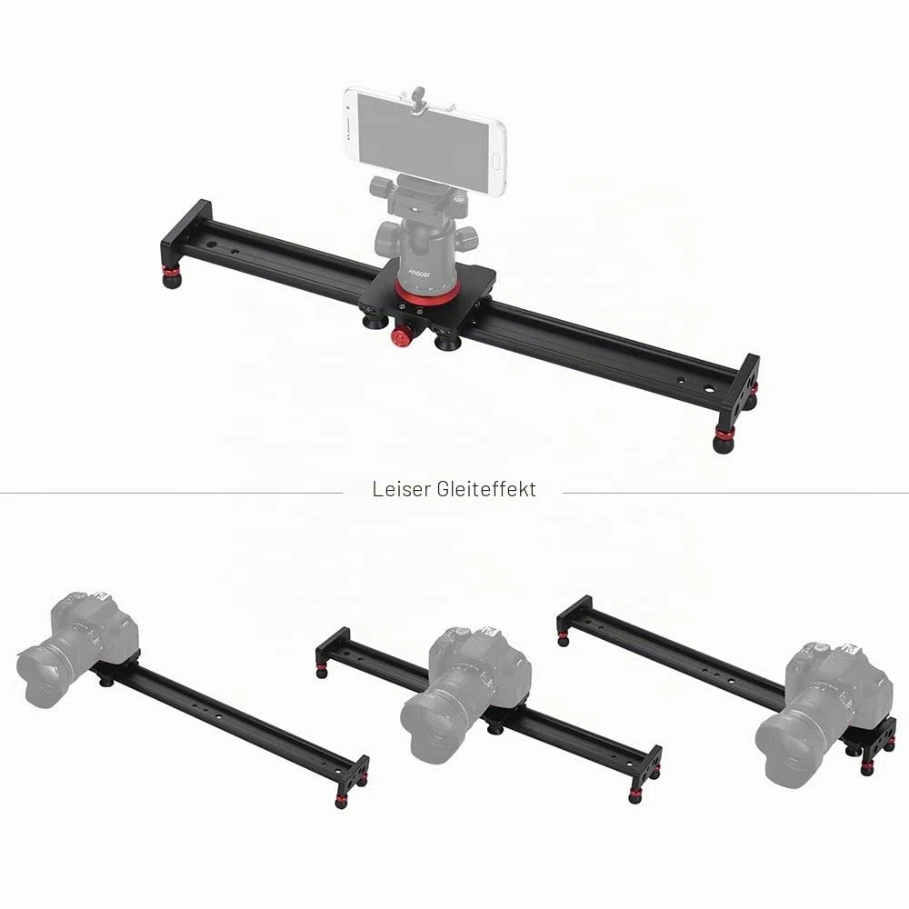 Andoer Motorisierter Kamera Slider 50CM - Dolly Rail aus Aluminiumlegierung für DSLR und Slot Kameras - Fotografie Video Slider mit 11lbs Tragkraft