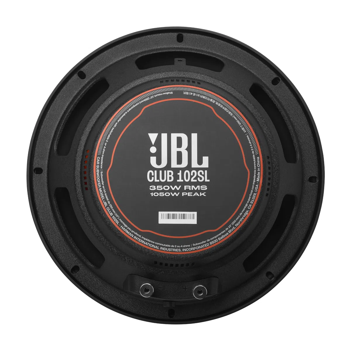 JBL Club 102-1000 Watt Subwoofer Auto Radio für Flach-Einbau in KfZ Musikanlage von Harman Kardon – 10 Zoll Bass Box mit Patentiertes Konusdesign, High-Roll-Sicke und SSI Impedanzschalter 2/4 Ohm