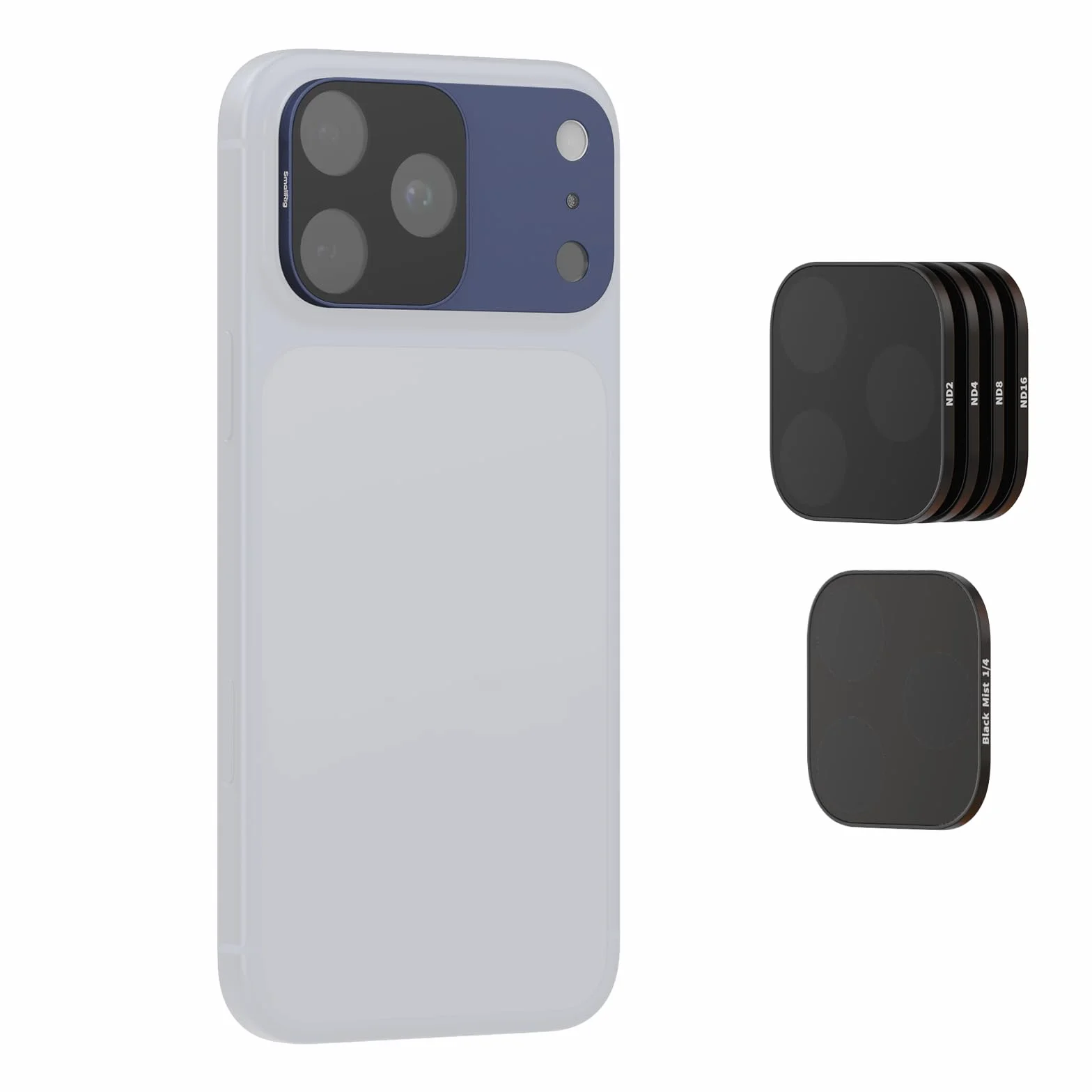 SMALLRIG Square ND & Black Mist Filter Kit für iPhone 17 Pro Max, Magnetische Objektivfilter mit Basishalterung, Black Mist Diffusion 1/4 Filter/ND2/ND4/ND8/ND16/ND32, 6er-Pack, Blau – 6076