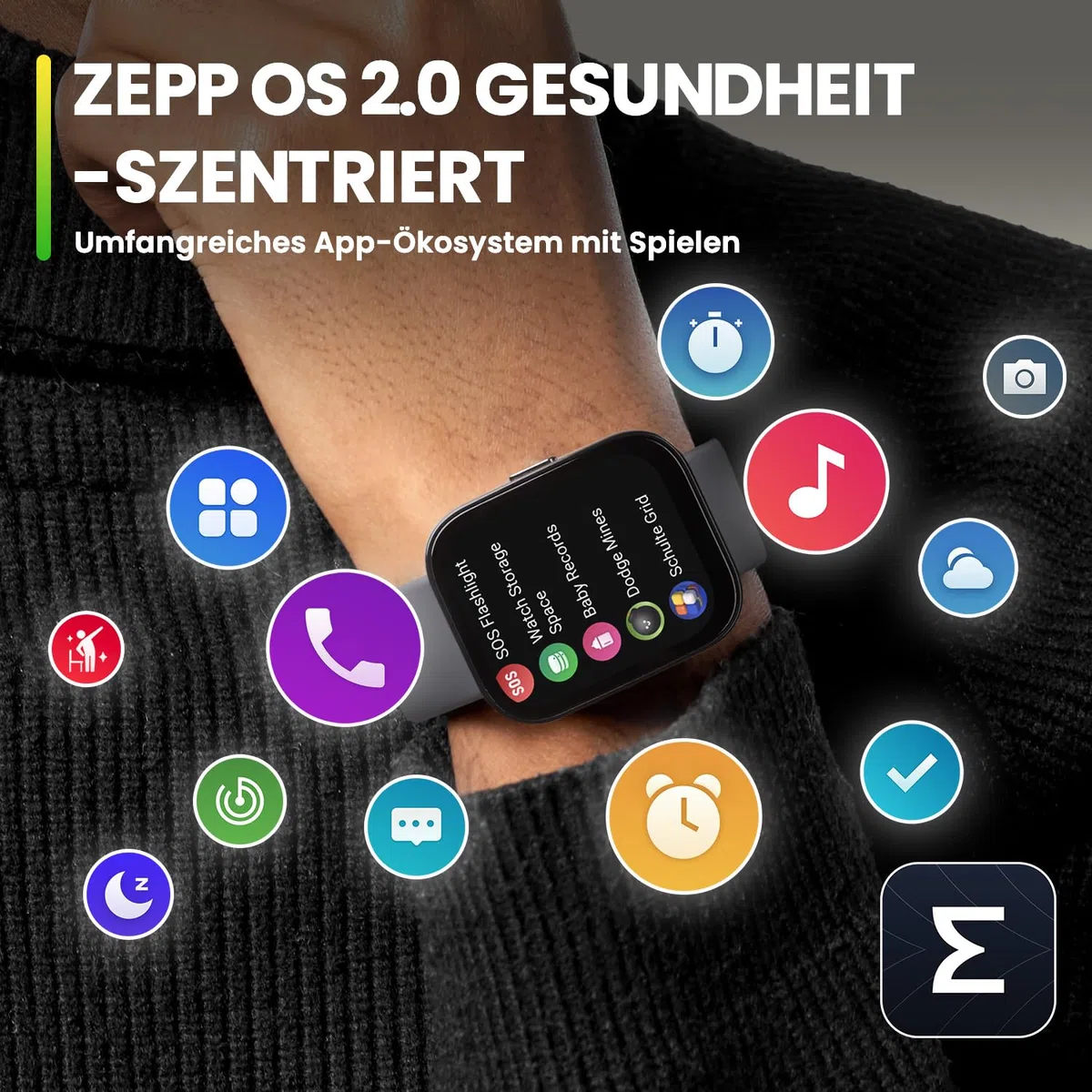 Amazfit Bip 5 Smartwatch mit Herzfrequenz, 1,91" Display, 120 Sportmodi, Bluetooth-Anruf, GPS, Alexa, SpO2-Monitor, 10 Tage Akkulaufzeit