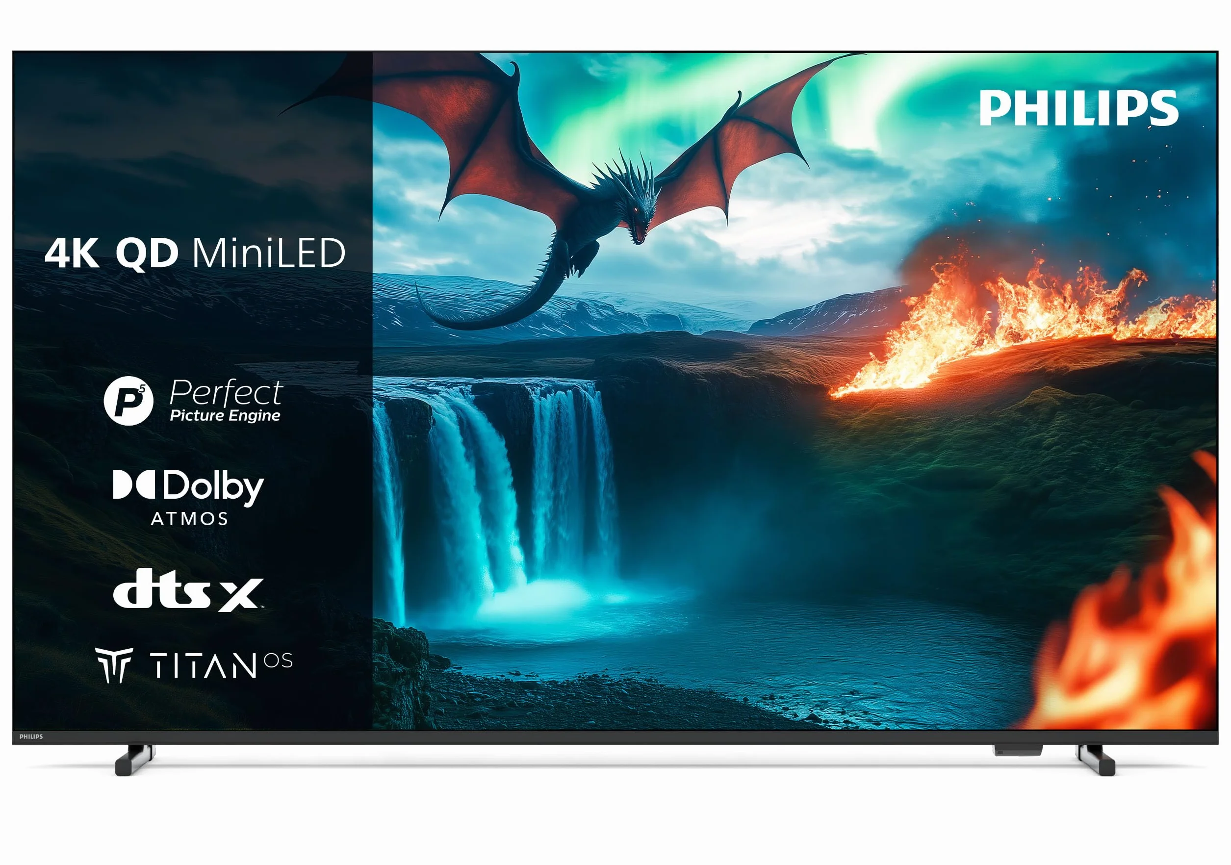 PHILIPS 55MLED810 Mini LED 4K Smart TV - 55 Zoll Display Mit P5 Perfect Picture Engine Ultra HD, Titan OS, Dolby Vision Und Dolby Atmos Sound