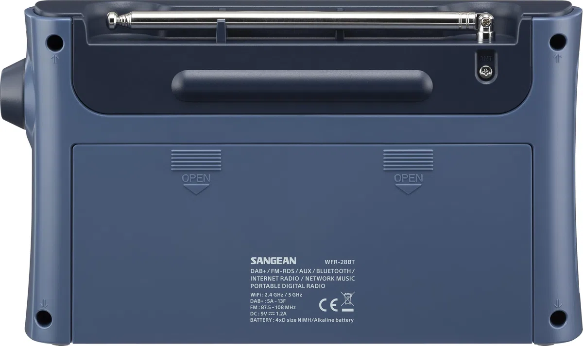 SANGEAN WFR-28 BT – Portables Internet-Radio mit WiFi, Musik-Streaming, DAB+/FM, Bluetooth, AUX - Einfache Bedienung via Control-App, Schwarz (Dunkelblau)