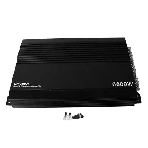 Aramox 4 Kanal Verstärker Auto Auto-Stereo-Verstärker, Auto-o-Verstärker, 4-Kanal-Aluminiumlegierung, Leistungsverstärker mit Hoher Wärmeableitung, Auto-Lautsprecher, Auto-o-Verstärker