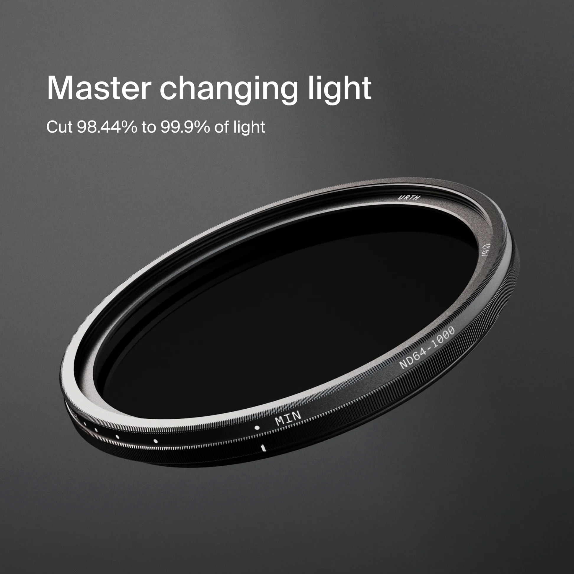 Urth 82 mm Variabler Graufilter ND64-1000 (6-10 Stop) ND Filter (Plus) — Neutraldichte, 20-lagig nanobeschichtet, ultraflache Kamerafilter