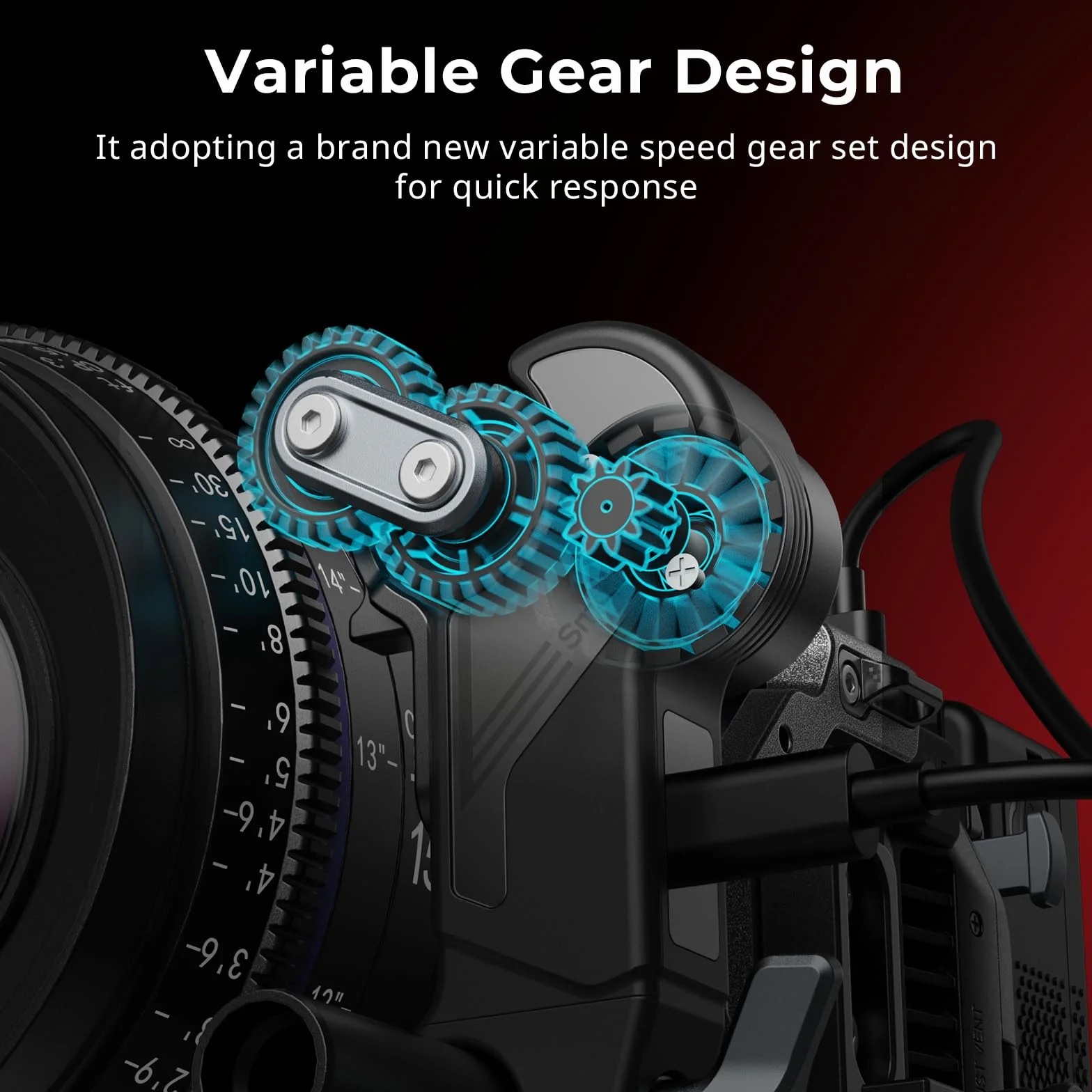 SMALLRIG Wireless Receiver Motor, 4,3 kgf.cm Spitzendrehmoment, unterstützt PD- und QC-Schnellladen, geringe Latenz und präzise Steuerung Design, für DSLR- und Cine-Objektive – 4297