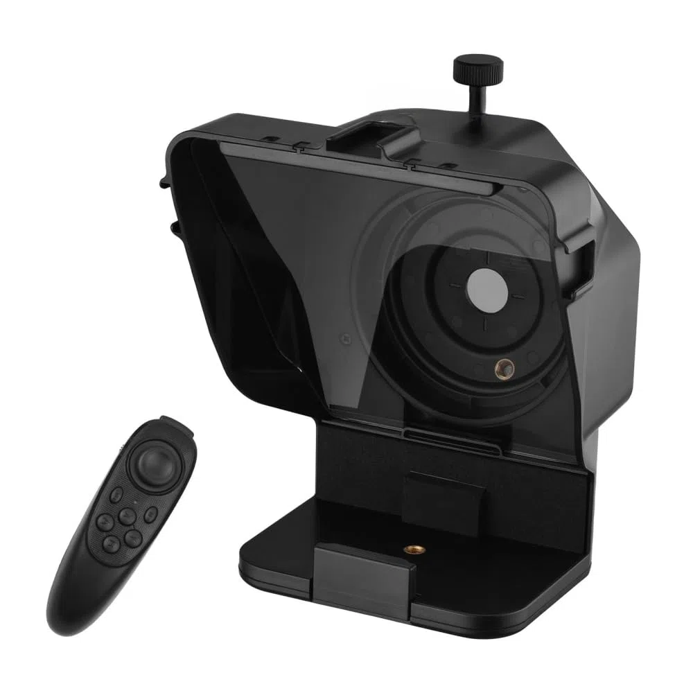 Tragbarer Smartphone Teleprompter Prompter mit Telefonhalter Adapter Fernbedienung für Videoaufnahmen Live Streaming Interview Präsentation Bühnensprache