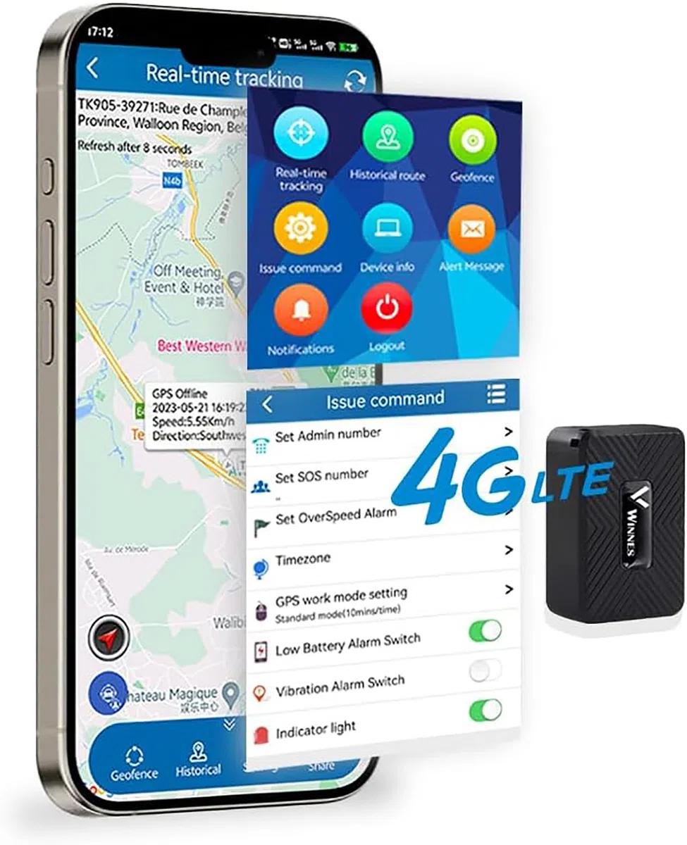 Mini Tracker 4G Kleiner GPS Tracker Ohne ABO Wasserdicht Eingebaute Batterie 1500mAh TK913 GPS für Auto Kind Fahrzeug Gerät Motorrad mit Online Real Time Tracking Software