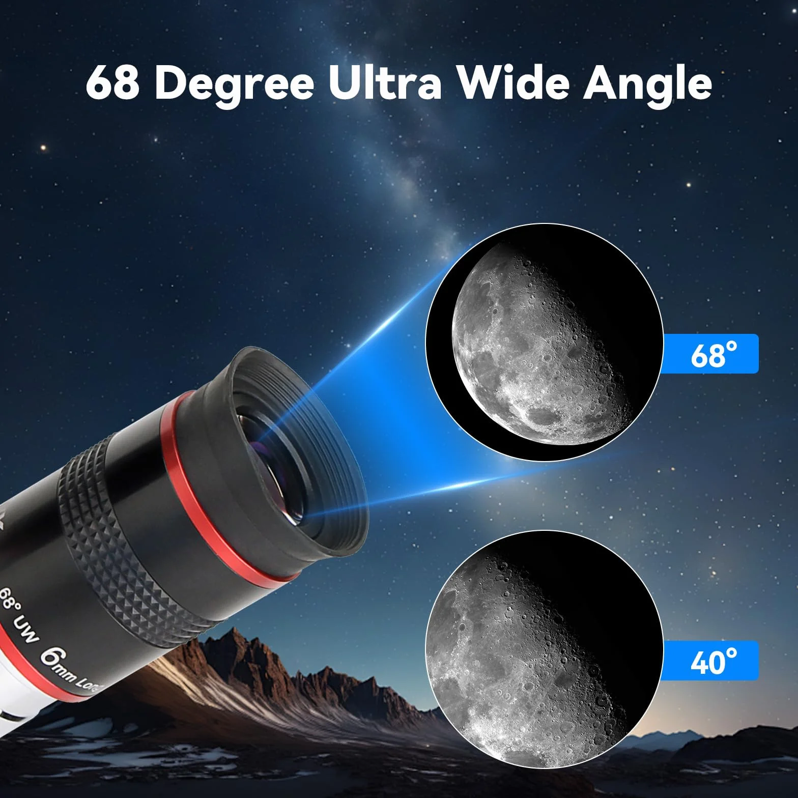 SVBONY Teleskop-Okular 68 Grad Ultra-Weitwinkel-Okular 6 mm und SV188P 90 Grad dielektrischer Spiegel Stern Diagonale, 3,2 cm, Teleskopzubehör für astronomische Teleskope Visual