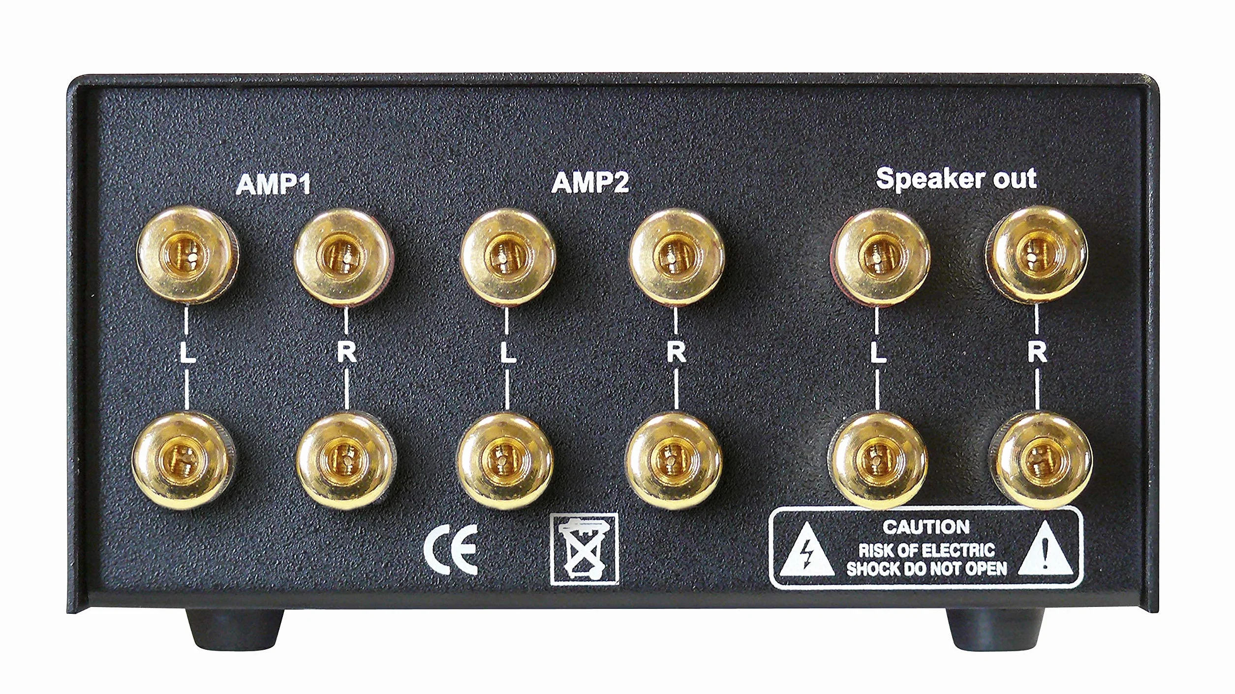Dynavox AMP-S MKII, Verstärker- und Boxen-Umschalter in Metallgehäuse, für Stereo- und Surround-Verstärker, Verbindung über Bananenstecker oder Klemmanschluss, Schwarz