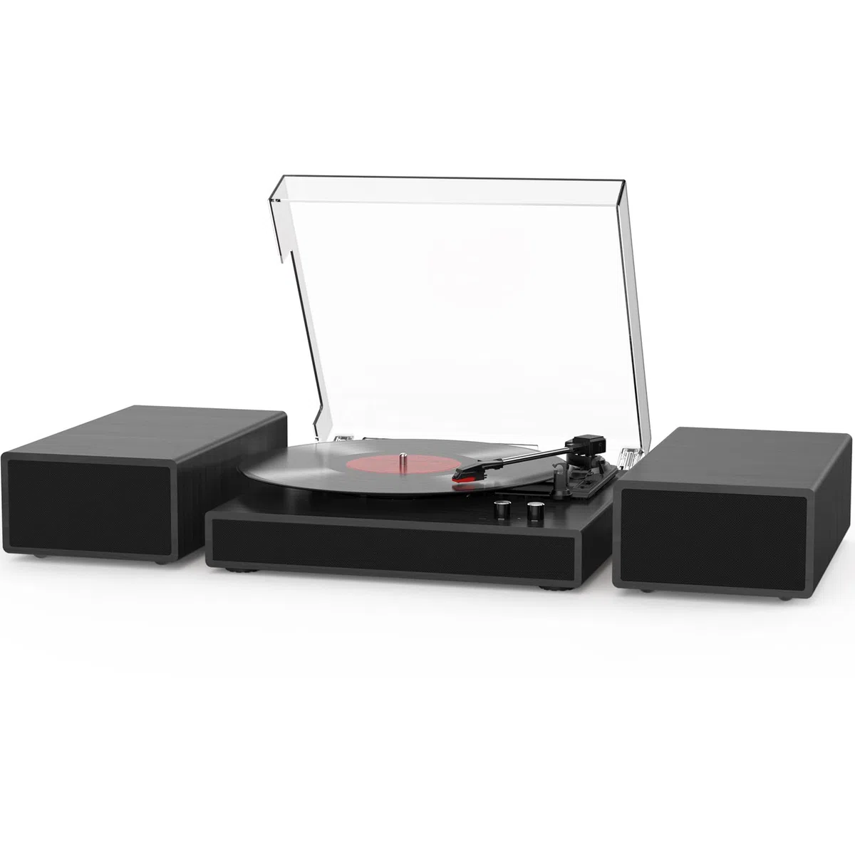Schallplattenspieler mit Zwei Stereo-Regallautsprechern