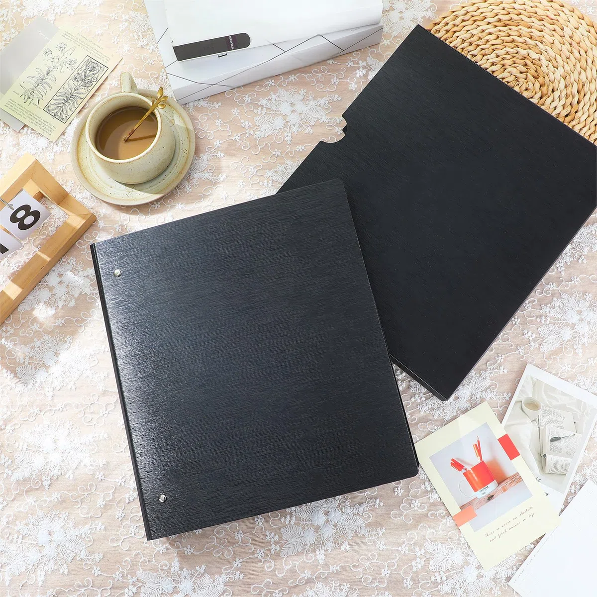 Feifeiya Aufbewahrungsbox-Set für säurefreie Folien, Archivierung, 3-Ring-Folie, Negativbinder, 50 Stück, negative Seiten für 120 Film- und 135 35-mm-Filmblätter, Negativhüllen zum Organisieren von