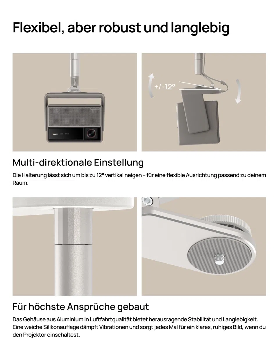 XGIMI-Deckenhalterung, Entwickelt Beamer, Einfache Montage, Flexible Anpassung, Projektorständer passt in die Inneneinrichtung, Ceiling Mount