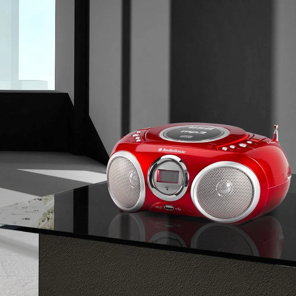 AudioSonic CD-570 CD Stereoradio (MP3, USB 2.0) rot