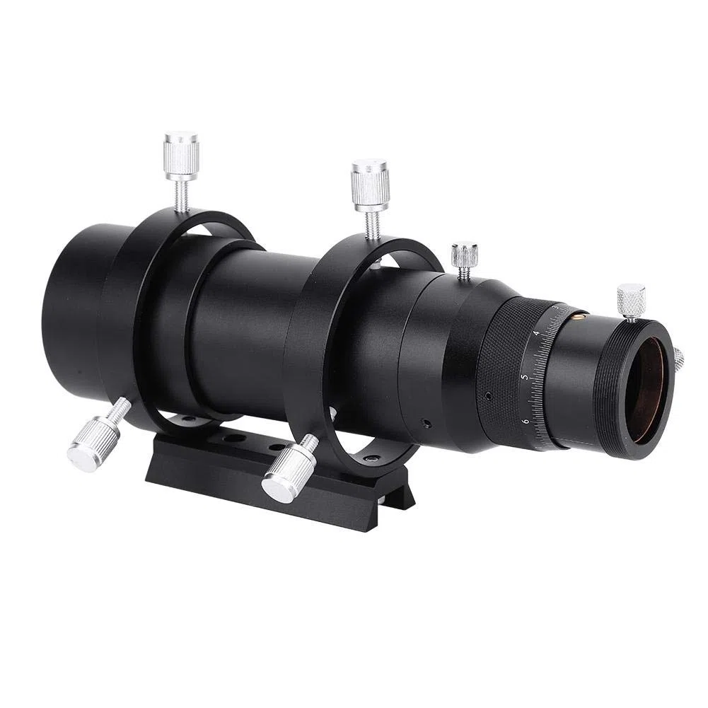 Finderscope, Aluminiumlegierung 50mm Double Helical Focuser Guide Scope Finderscope für astronomisches Teleskop Schwarze Farbe