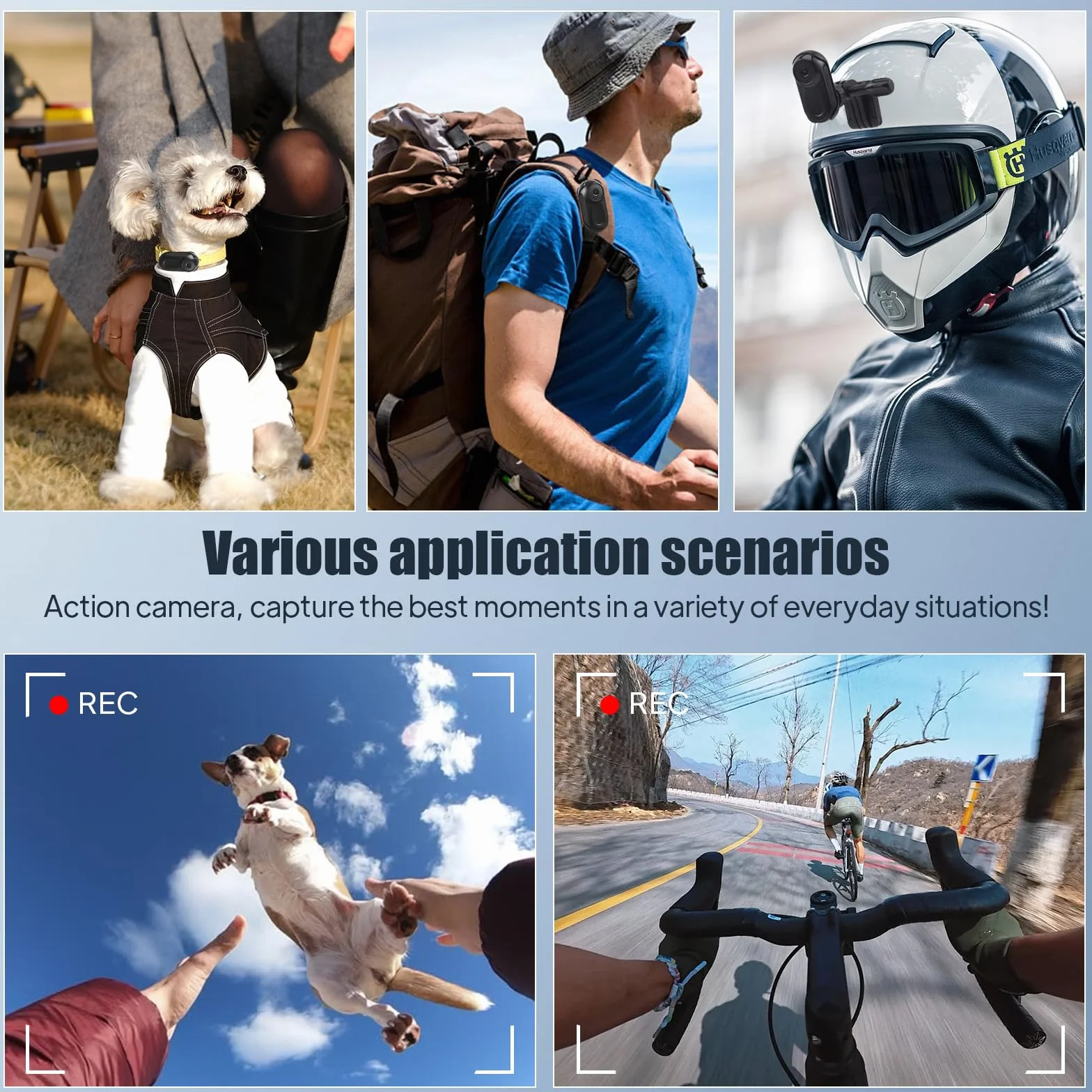 Mini Action Cam, 1080P Tragbare Body Kamera und 64 GB, 130° Bodycam Körperkamera, Outdoor-Reiten Actionkameras,Helmkamera für Fahrrad-und Motorrad-Helme