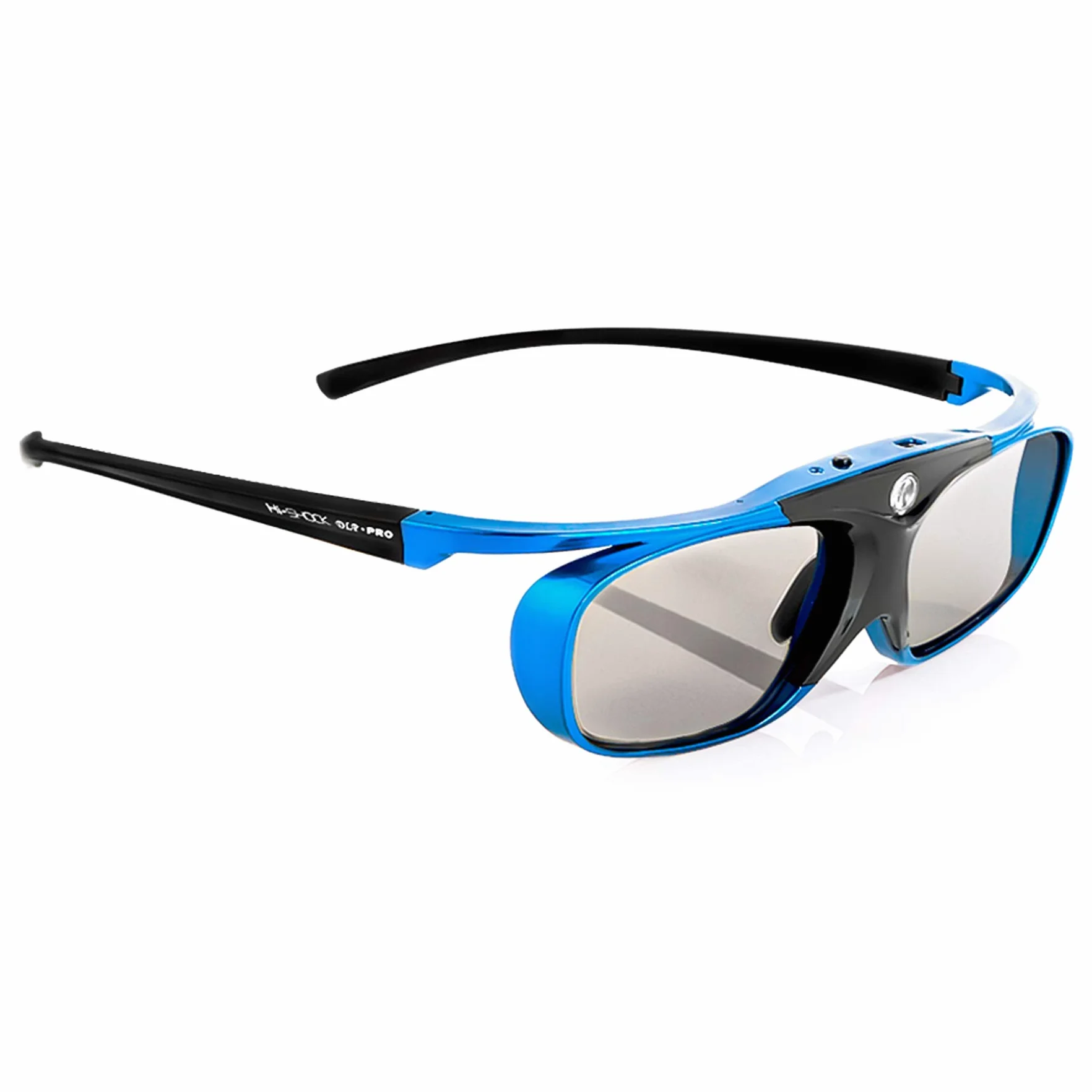 Hi-SHOCK Blue Heaven aktive 3D-Brille - kompatibel mit DLP 3D Beamer von Acer, BenQ, Optoma, Vivitec, Viewsonic, LG - wiederaufladbarer Akku - 40 Stunden Akkulaufzeit | Mit Brillenetui