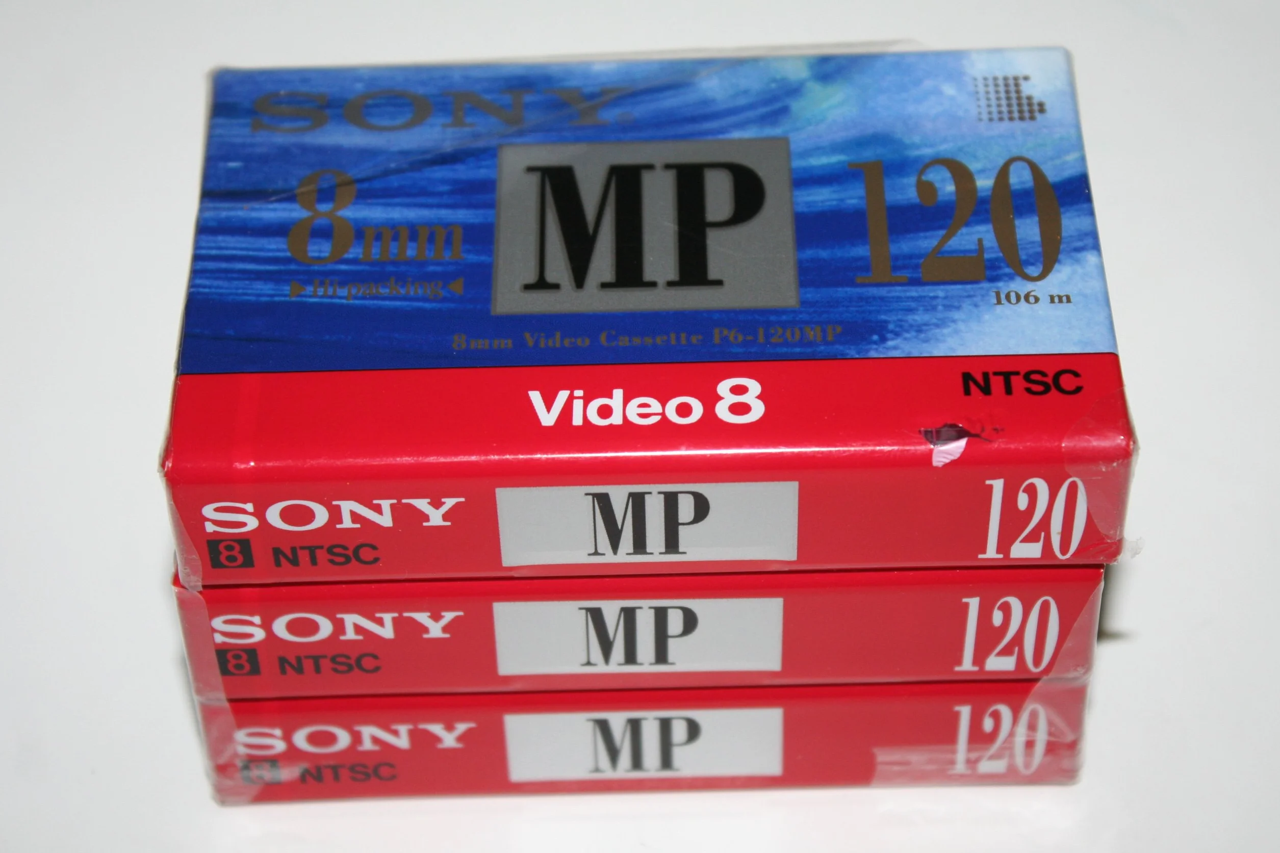 Sony 8 mm Video Kassetten Tape P6–120 MP – 120 Minuten (3 Stück)